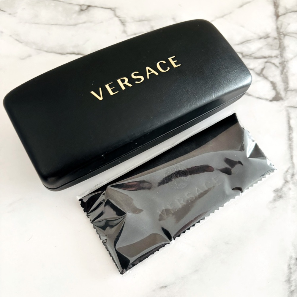 Versace Black Sunglasses Glasses Protective Case and‎ Cleaning Cloth